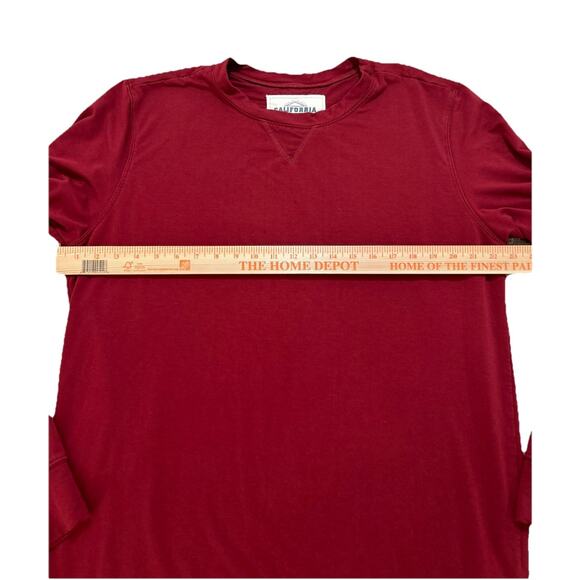 California Cowboy Unisex Sz Large Deep Red Wagyu Fleece Sweatshirt Bamboo - Picture 3 of 9